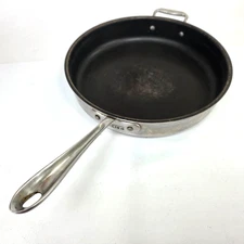 All-Clad 13" Saute Pan Fry Skillet Double Handle Stainless Steel Nonstick w Lid