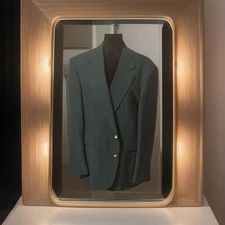Master's Green Blazer Mens 44R Vintage USA Gold Buttons Golf Jacket Sport Coat