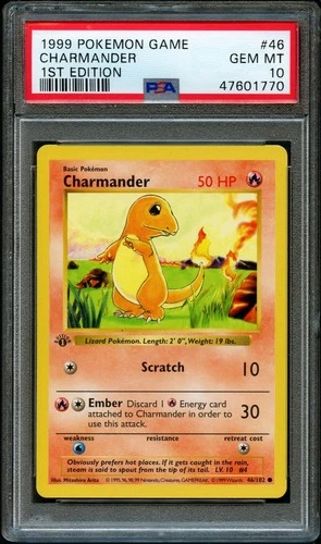 🔥 Pokémon 1st Edition Charmander  #46 | PSA 10 Gem Mint | Base Set 1999 🔥