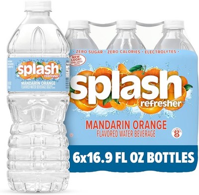 Mandarin Orange Flavor - 6-Pack, Flavored Water Bottles