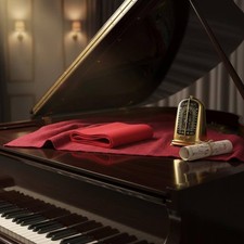 Grand Piano Sheet Rack Cover Pure Wool Piano Music Stand Felt Gold Velvet