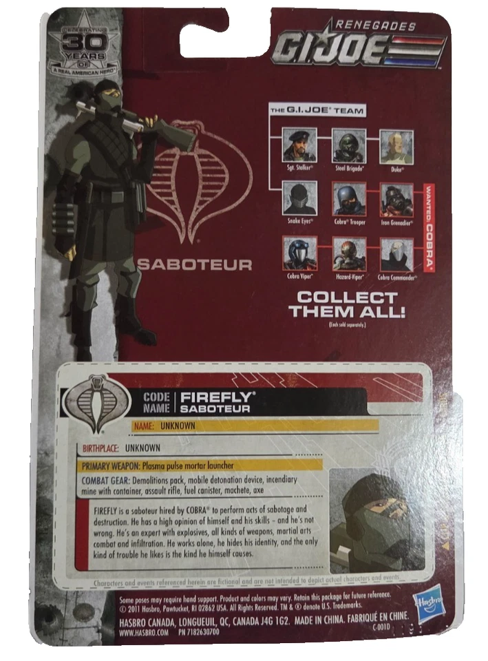 GI Joe Renegades 30th Anniversary - Firefly Action Figure - Image 2 of 2