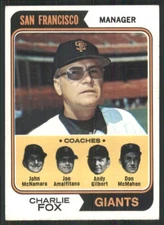1974 Topps #78 Charlie Fox MG San Francisco Giants 591