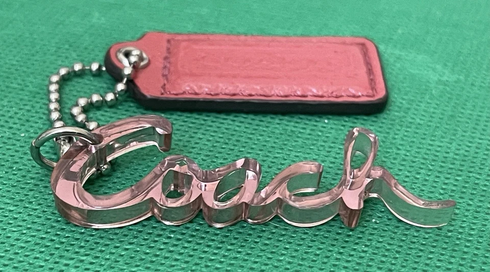 COACH Cursive Iconic Letters & Leather KeyChain KeyRing KeyHolder Authentic - Image 2 of 4