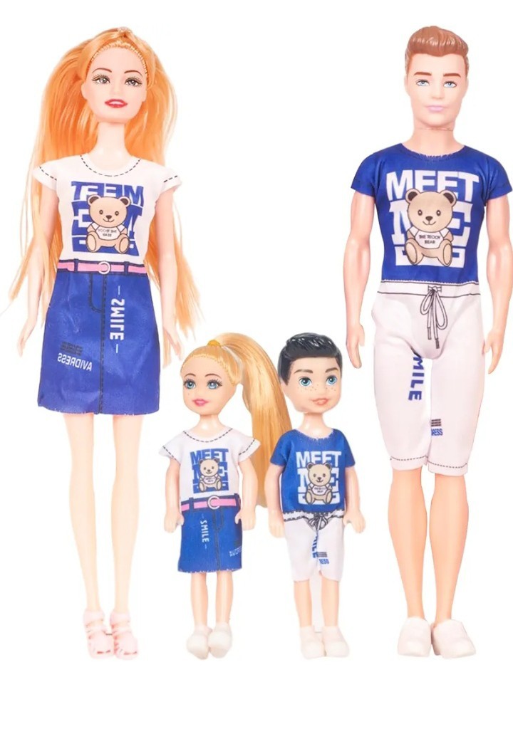 Beautiful Travel Family Doll Set with Mom,Dad,Baby Boy & Gir
