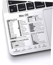 2-Pack Mac OS Shortcuts Sticker 2026, Keyboard Shortcut Stickers Accessories