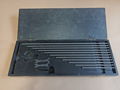 11 x Moore & Wright Tiefenmesser Mikrometer Stangen Imperial 1''-12'' im Koffer