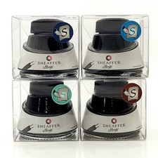 Vntg Lot of 4 Sheaffer Skrip Ink 50ml Bottlles-Blue/Black-Blue-Turquoise  Brn