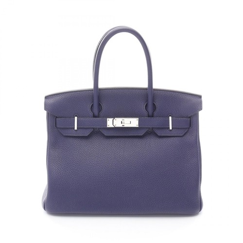 HERMES Birkin 30 Handbag Togo Leather M3 Bleu Encre C Stamp PHW