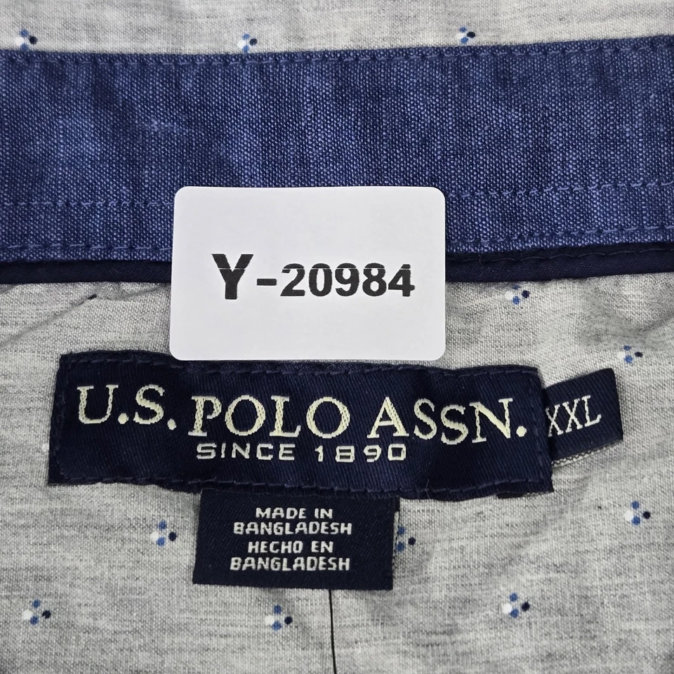 U.S. Polo Assn. Camisa con botones XXL gris geométrica manga larga para hombre nueva con etiquetas Foto 3 de 4
