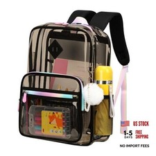 Clear Backpack Heavy Duty Transparent Backpack for School Clear Bags Black
