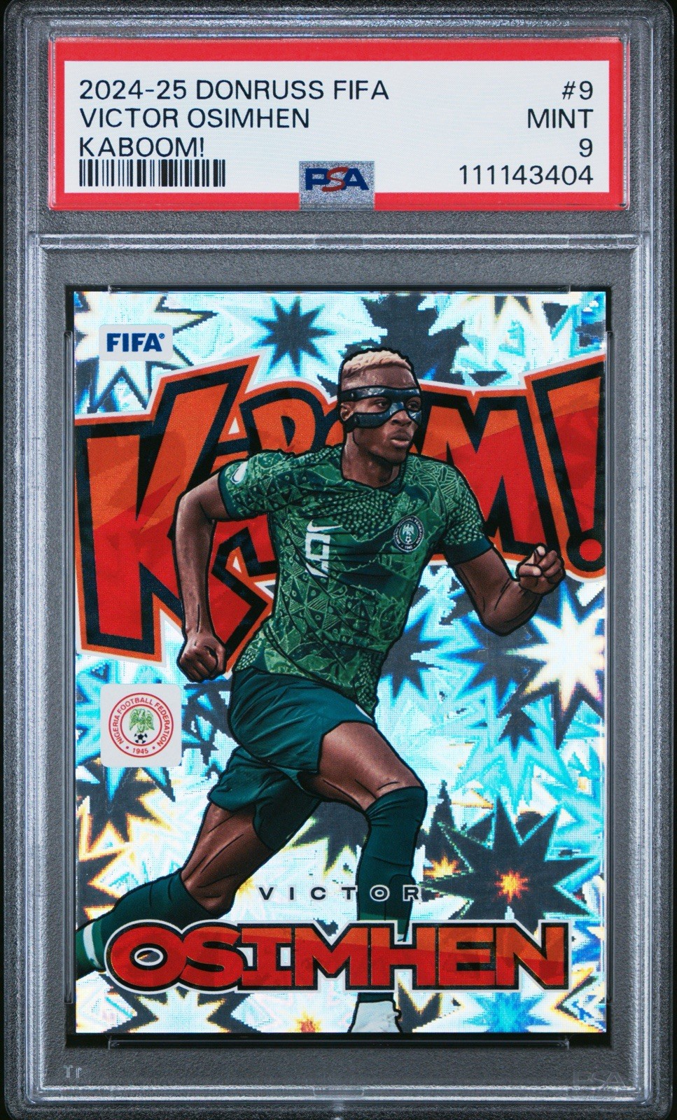 2024-24 Panini Donruss FIFA Victor Osimhen Kaboom Case Hit PSA 9