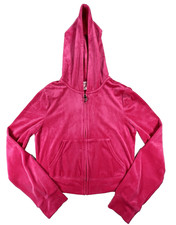 Vintage Y2K Juicy Couture Velour Hoodie Jacket in Hot Pink Size M MSRP 130 