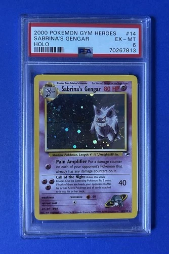 2000 Pokemon Gym Heroes Sabrina's Gengar #14 Holo PSA 6 EX-MT