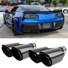 For Chevy Corvette C7 C6 C5 Dual Exhaust Tips 2.5 In To 4 Out Carbon Fiber