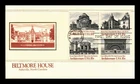 US COVER ARCHITECTURE FDC SETENANT BILTMORE HOUSE ASHEVILLE INSERT