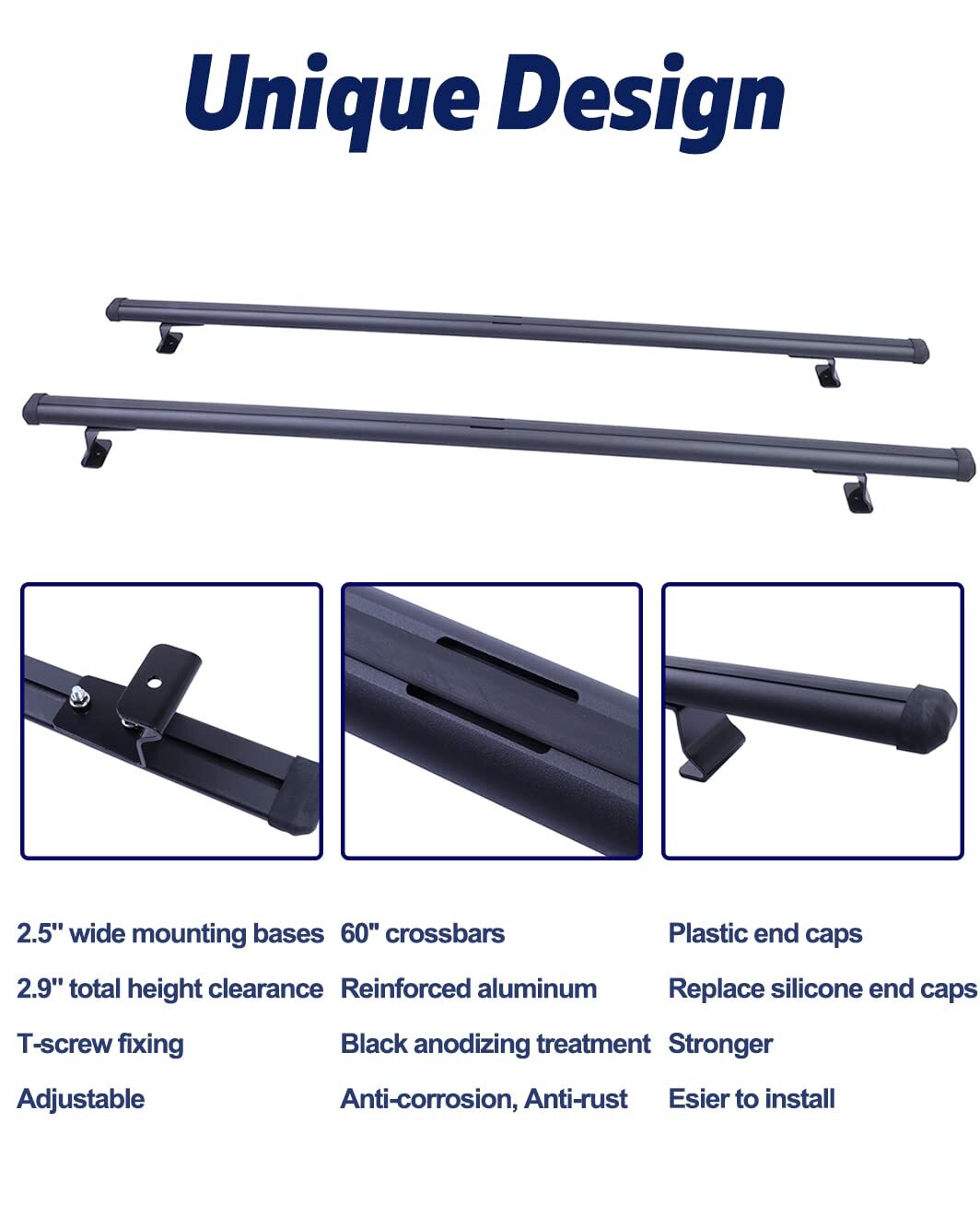 500lb Capacity Pickup Truck Topper Ladder Rack Camper Shell Roof Rack ...