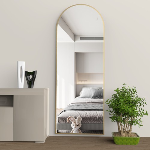 CASSILANDO Arched Full Length Mirror 162*53cm Floor Mirror Metal Frame - Picture 22 of 45