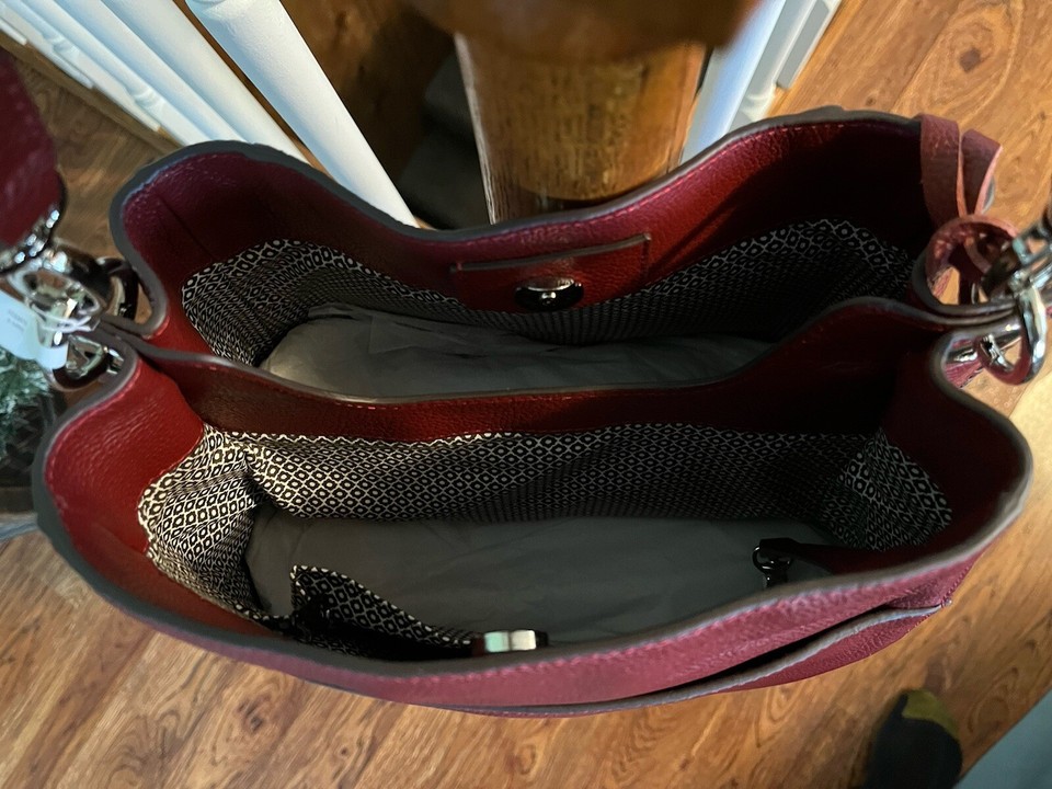 NWT Brighton Chili Pepper Leather Convertible Hobo Shoulder Bag