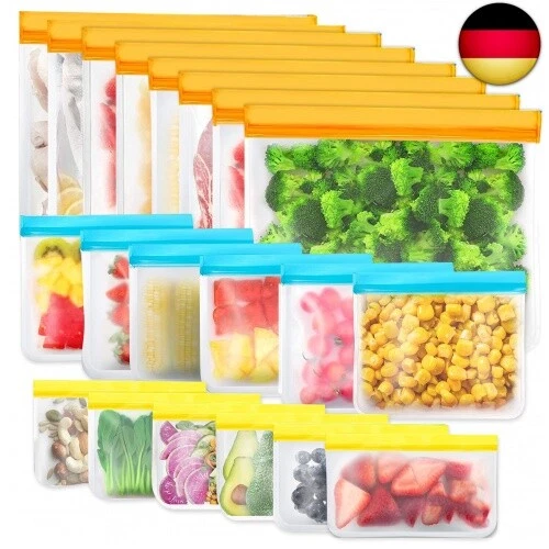 20er Pack Wiederverwendbare Aufbewahrungsbeutel, BPA-freie Wiederverwendbare - Bild 1 von 7