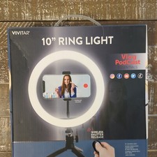 Vivitar 10" LED Ring Light for Streaming, Vlogging, Podcasting, USB Powered NIB