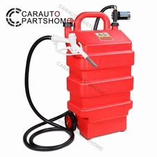 16 Gallon 60L Portable Fuel Tank With 12V 3.7GPM Electric Transfer Pump