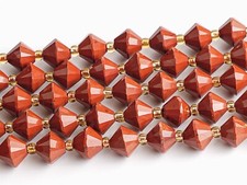 8MM Genuine Natural Red Jasper Beads Grade AA Bicone Faceted Loose Beads