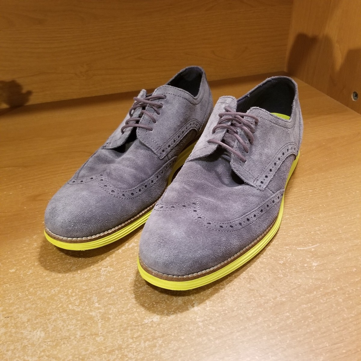 Cole Haan Gray Oxfords with Yellow Sole Cole Haan ZeroGrand Wingtip Oxford Taupe Tan | Mercari main image 3