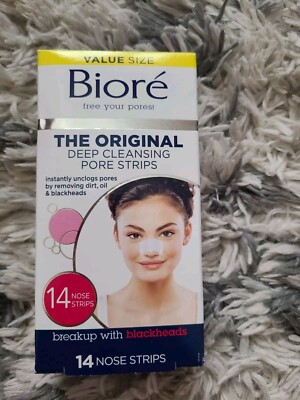 Biore Charcoal Deep Cleansing Pore Strips 6 Nose Strips New in Sealed Box