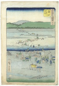 Hiroshige I, Shimada, Tokaido Road, Travel, Original Japanese Woodblock Print
