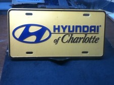 Dealership License Plate Hyundai Of Charlotte NC Vintage Thick Plastic