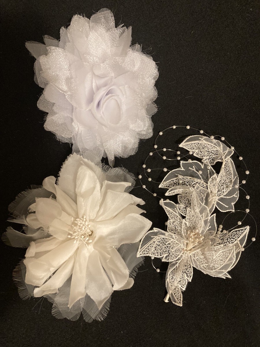 Formal Bridal Hair Accessories Three Pack White Amazon.com : 3PC Clysburtuony Bridal Hair Accessories for  main image 2