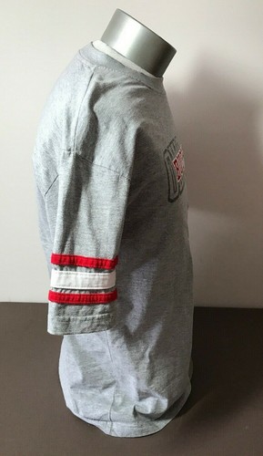 Ohio State Buckeyes Men's Sz L Pro Edge T Shirt Raised Letters Gray & Scarlet GC - Picture 9 of 9