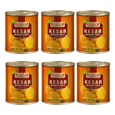 Kajal Premium Mangopüree Mango Pulp Kesar Mango Puree Mangomus Dessert 6 x 850g