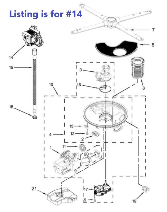 *OEM Genuine* Whirlpool Dishwasher Drain Pump W10724439 eBay