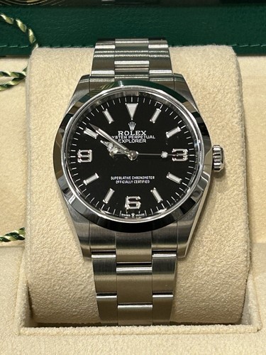 2024 Rolex Explorer 124270 36mm on Oyster Bracelet with Smooth Bezel