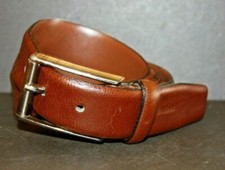 VG HANDSOME STROLLSON CLASSIC BROWN DRESS BELT 34"/85cm MSRP 49.99