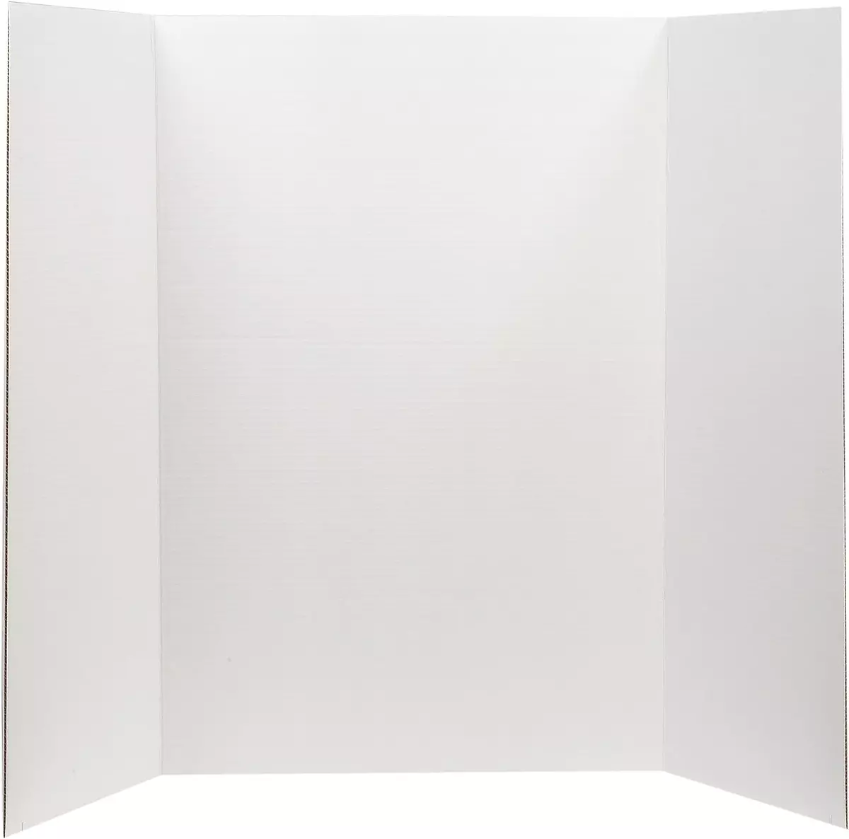 Office Works Large Tri-Fold Presentation Board - 36 x 48 inches - White