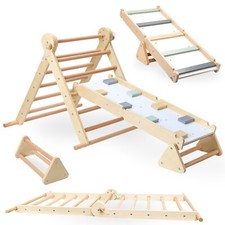 Kletterger&uuml;st Holz Kletterdreieck mit Leiter Perfekt f&uuml;r den Indoor Spielspa&szlig;
