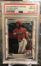 2020 Bowman Chrome Bayron Lora Rookie BCP52 Texas Rangers PSA 10
