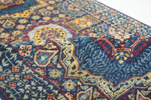2 x 5 ft Navy Blue Turkish Mamluk Fine quality Hand knotted Medallion Runner Rug - Picture 8 of 14