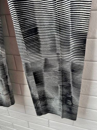 Akris Punto Womens High Rise Pleated Striped Cropped Pants White Black Size 4 - Picture 3 of 16