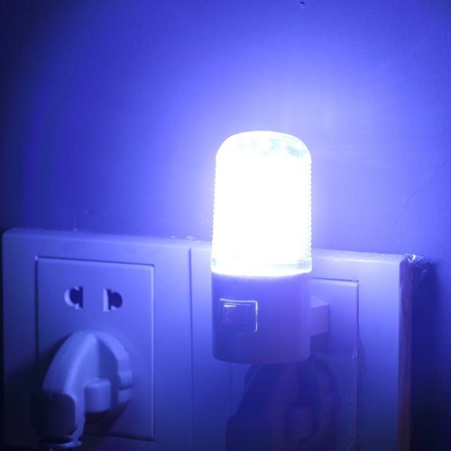 3W Plug Night Light Bedside Lamp Wall Mounted 4 LED Bedroom Lighting Bright Bulb - Picture 6 of 11
