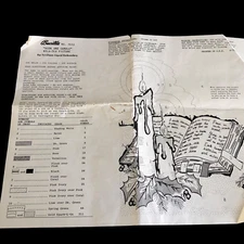 Bucilla TRI CHEM Book Candles 7010 Liquid Embroidery Picture w instructions Vtg