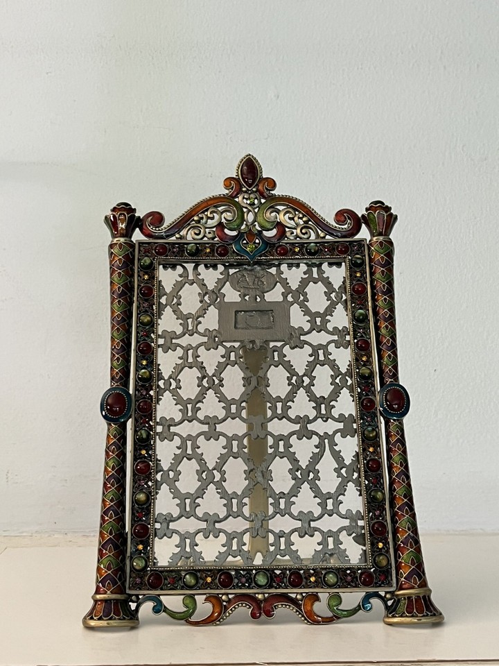 TIZO JEWELED ENAMEL RHINESTONE EASEL BACK PHOTO FRAME eBay
