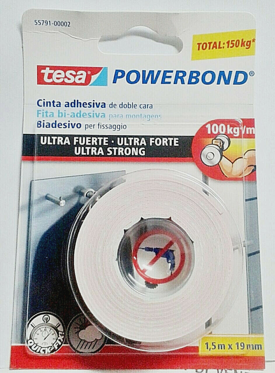 Tesa Powerbond® ULTRA STRONG 55791 nastro biadesivo ultra forte 1,5 mt x 19 mm