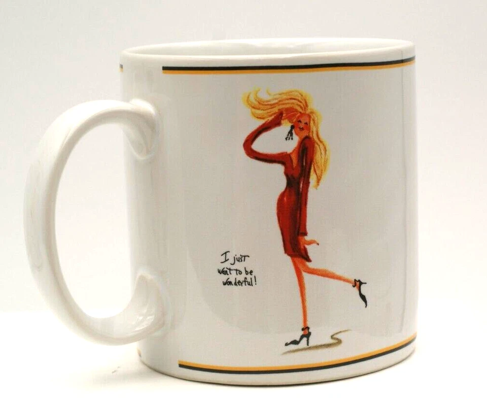 Juego de 4 tazas/tazas de café de gres Glamour para niñas Sakura divertido dicho caprichoso Foto 4 de 4