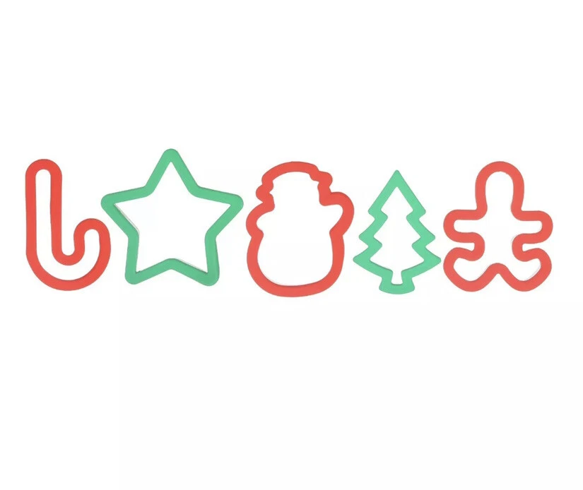 5 PC Holiday Cookie Cutter Set Tree Gingerbread Man Star Candy Cane Snowman - Image 2 of 2