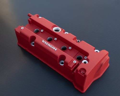 Honda K SERIES K24 K20 type r civic rsx valve cover PowderCoated JDM WRINKLE RED - Picture 9 of 12