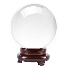 Clear Crystal Ball 8 Inch 200mm Diameter With Wooden Stand